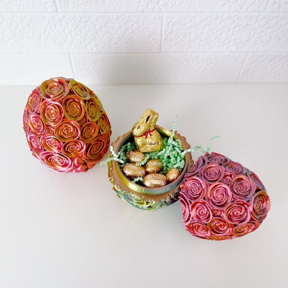 Large Rose-Covered Easter Eggs – Handcrafted Party Favors, Spring Decor, Wedding - Picture 6 of 12